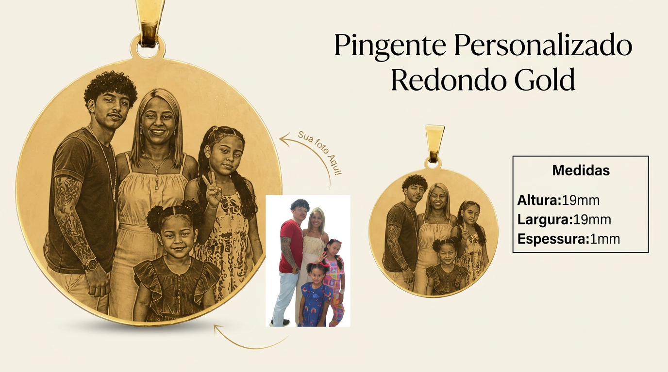 Pingente Redondo Gold